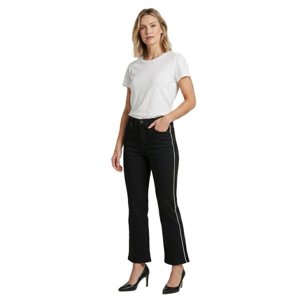 7 For All Mankind Black Ankle with White Piping Jeans